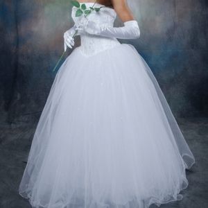White dress, ball gown, wedding dress